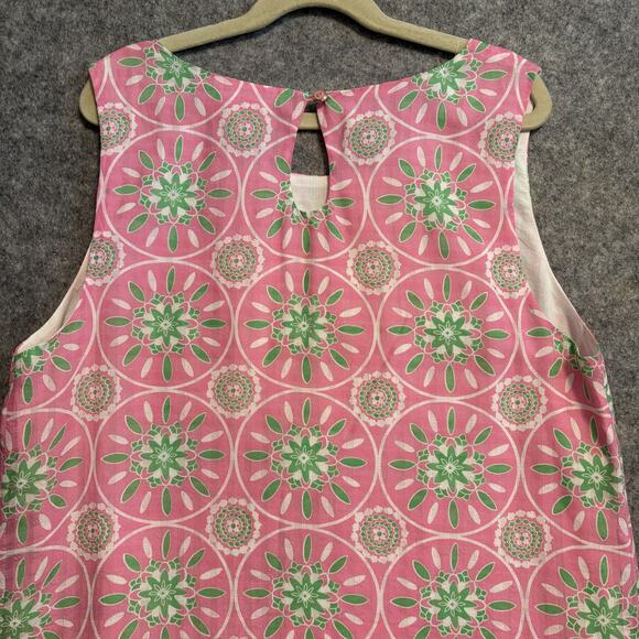 Lilly Pulitzer Shirt Womens 6 Pink Green Floral Silk Blend Sleeveless Blouse - Picture 7 of 12